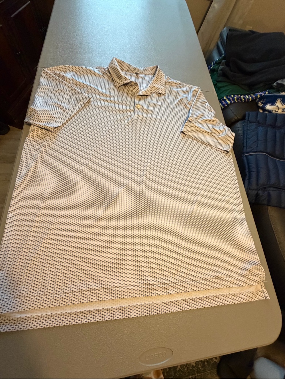 Peter Millar Summer Comfort men’s Performance Polo Shirt blue white size XXL